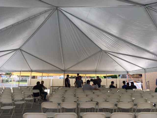 Auditorium Seating in Frame Tent